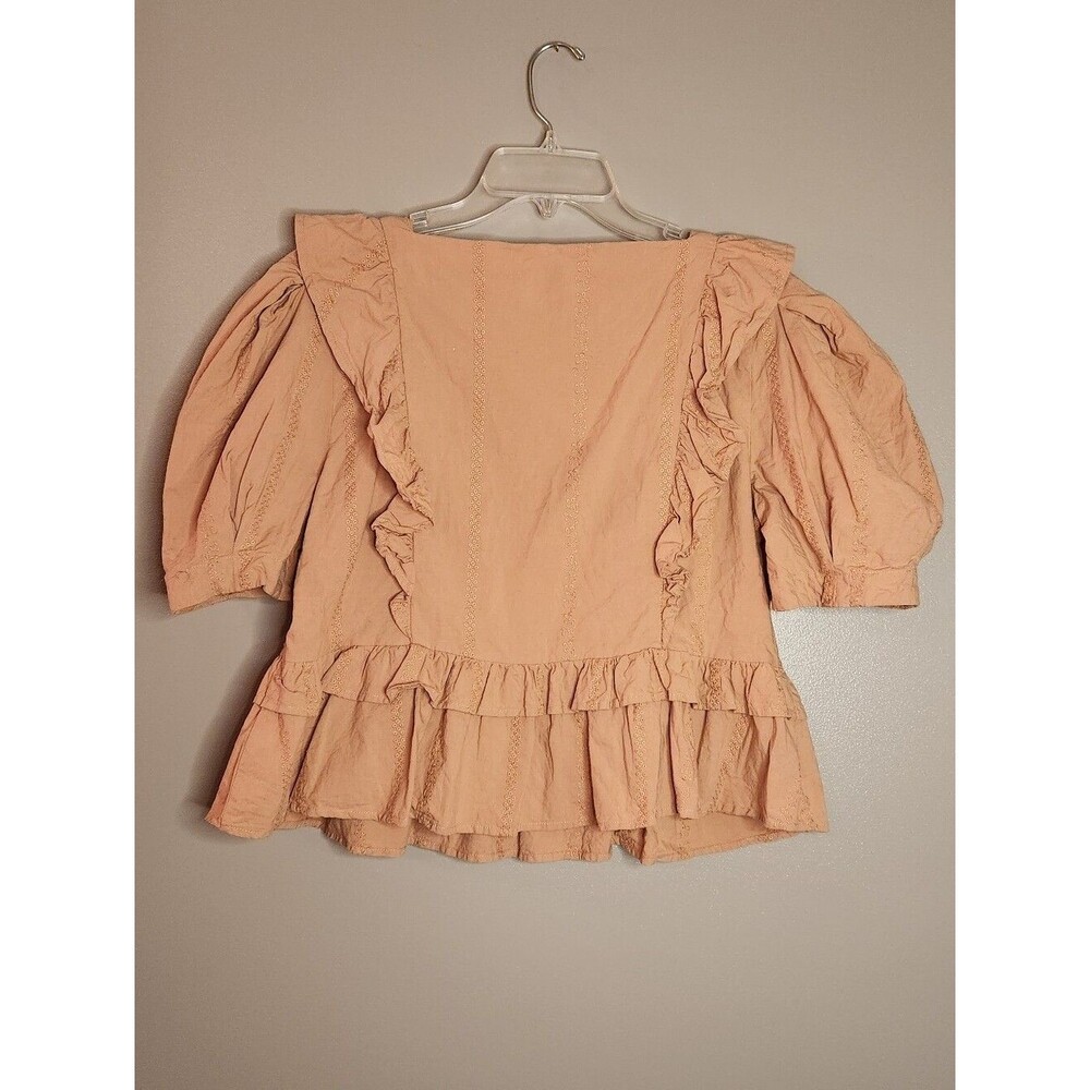 Universal Threads Peach Ruffled Square-Neck Blouse Size Large - Picture 5 of 10